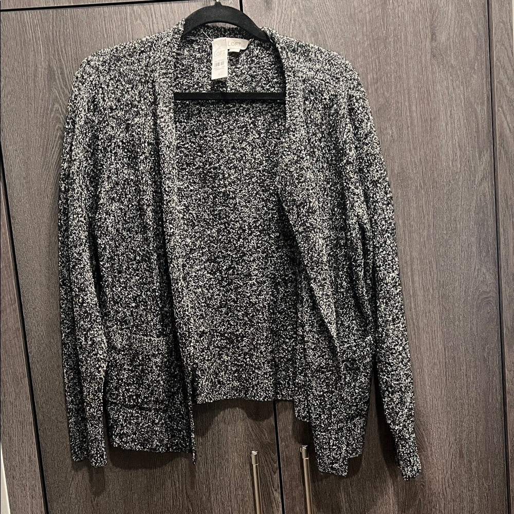 LOFT Black and White Textured Blazer